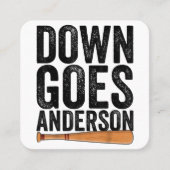 ダウンはアンダーソン野球おもしろいギフト・アンダーソン スクエア名刺 (正面)