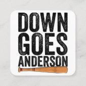 ダウンはアンダーソン野球おもしろいギフト・アンダーソン スクエア名刺 (裏面)