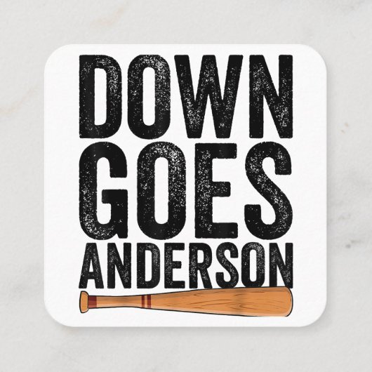 ダウンはアンダーソン野球おもしろいギフト・アンダーソン スクエア名刺 (裏面)