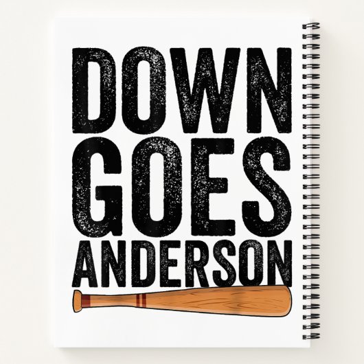 ダウンはアンダーソン野球おもしろいギフト・アンダーソン ノートブック (裏面)