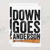 ダウンはアンダーソン野球おもしろいギフト・アンダーソン 招待状 (正面/裏面)