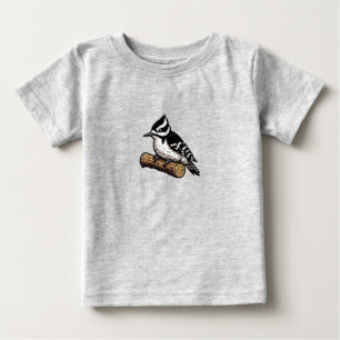 ダウンウッドペッカーバード素晴らしベビージャージーTシャツ ベビーTシャツ