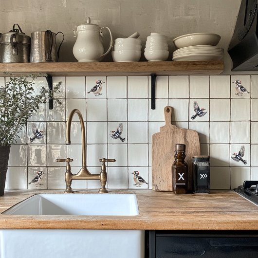 ダウンウードペッカーが逃げ出した タイル