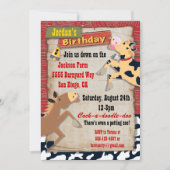 ダウンオンザファームバースデーパーティ招待状 招待状 (正面)