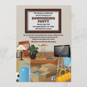 ダウンサイジング移動引っ越し祝いパーティーパーティー発表 招待状