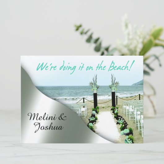 ダウンザアイスルアクアグレーシルバービーチ結婚式 招待状