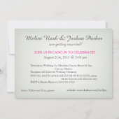 ダウンザアイル明るい赤紫色ホットピンクビーチ結婚式 招待状 (裏面)