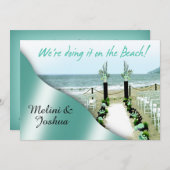 ダウンザアールアクアルーシットグリーンビーチ結婚式 招待状 (正面/裏面)