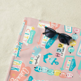 ダウンザショアNJビーチテーマ ビーチタオル