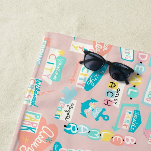 ダウンザショアNJビーチテーマ ビーチタオル (インサイチュ)