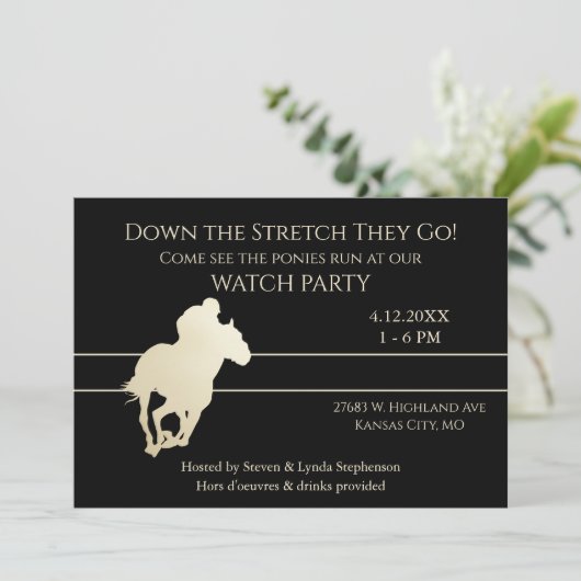 ダウンザストレッチホースレースパーティの招待状 案内状 (スタンド正面)