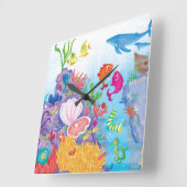 ダウンザ海 スクエア壁時計 (傾斜)