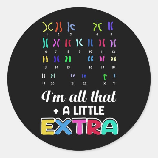 ダウンシンドロームの靴下すべて少し余分な待ち時間 ラウンドシール (正面)