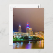 ダウンタウンのクリーブランドオハイオシティスカイライン ポストカード (正面/裏面)