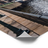 ダウンタウンのミルウォーキー川のフロントと建築 ポスター (角)