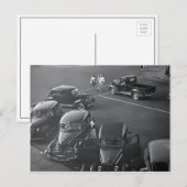 ダウンタウンの自動車、1942年 ポストカード (正面/裏面)
