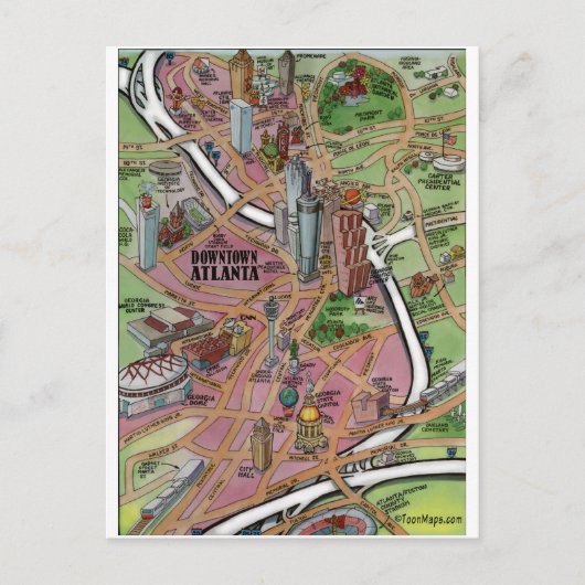 ダウンタウンアトランタグルジア ポストカード (正面)