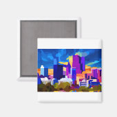 ダウンタウンアトランタジョージアスカイラインアットサンセット マグネット (正面/裏面)