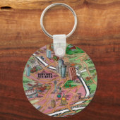 ダウンタウンアトランタジョージアCartoonマップ キーホルダー (正面)