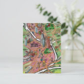 ダウンタウンアトランタジョージアCartoonマップ ポストカード (スタンド正面)