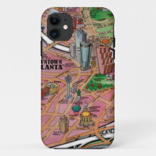 ダウンタウンアトランタジョージアCartoonマップ iPhone 11 ケース