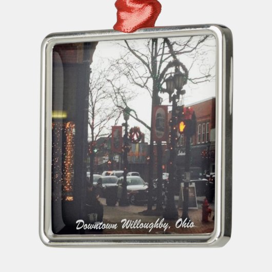 ダウンタウンウィロウバイクリスマスフォトオーナメント メタルオーナメント (左)