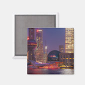 ダウンタウンウォーターフロント上海、中国 マグネット (正面/裏面)