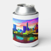 ダウンタウンオースティンテキサス州スカイライン 缶クーラー (缶正面)