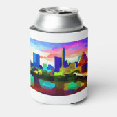 ダウンタウンオースティンテキサス州スカイライン 缶クーラー (缶裏面)