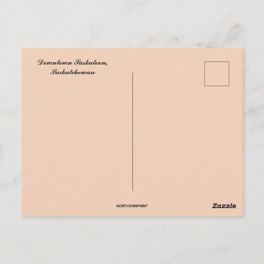 ダウンタウンサスカトゥーンサスカチュワン ポストカード (裏面)