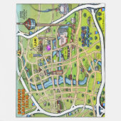 ダウンタウンサンアントニオテキサス州おもしろいマップ フリースブランケット (正面)