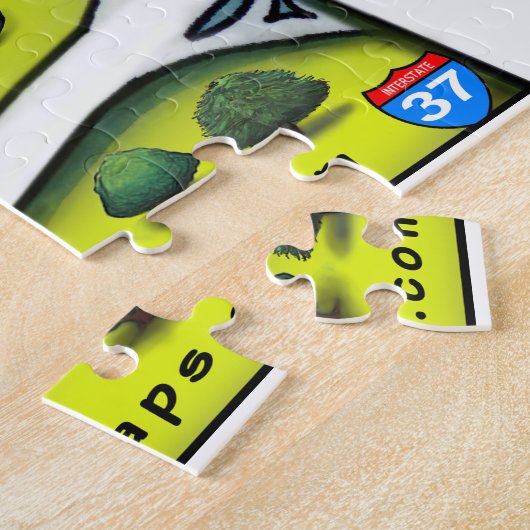 ダウンタウンサンアントニオテキサス州マンガマップ ジグソーパズル (側面)