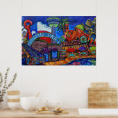 ダウンタウンサンアントニオプリント ポスター (キッチン)