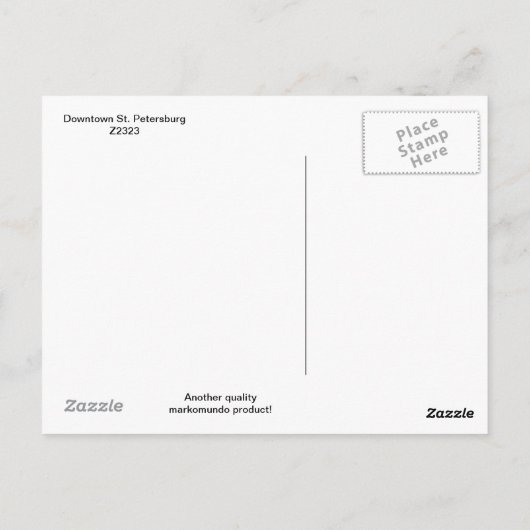 ダウンタウンサンクトペテルブルクFLヴィンテージ ポストカード (裏面)