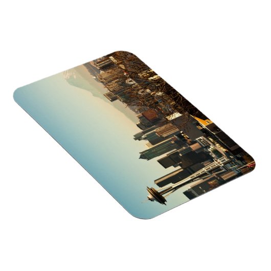 ダウンタウンシアトルスカイラインと宇宙ニードル マグネット (右側)