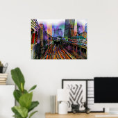 ダウンタウンシカゴ ポスター (ホームオフィス)