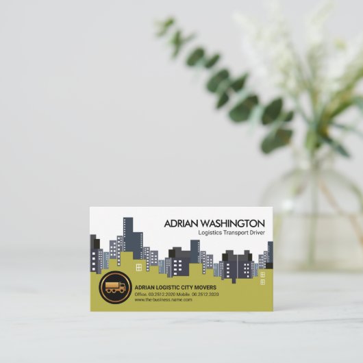 ダウンタウンシスタイリッシュティスカイラインロジスティック輸送 名刺 (スタンド正面)