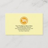 ダウンタウンシティスカイラインイエロータクシーキャブドライバー 名刺 (裏面)