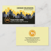 ダウンタウンシティスカイラインイエロータクシーキャブドライバー 名刺 (正面/裏面)