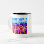 ダウンタウンシンガポールスカイラインバイジョンバラン ツートーンマグカップ (正面左)