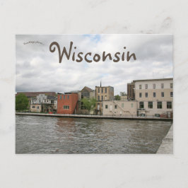 ダウンタウンジェーンズビル&ロックリバーウィスコンシン ポストカード