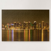 ダウンタウンスカイラインアットナイトサンディエゴ ジグソーパズル (横)