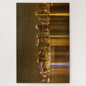 ダウンタウンスカイラインアットナイトサンディエゴ ジグソーパズル (縦)