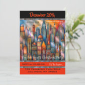 ダウンタウンスノーナイトクリスマスパーティの招待状 招待状 (スタンド正面)