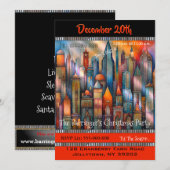 ダウンタウンスノーナイトクリスマスパーティの招待状 招待状 (正面/裏面)