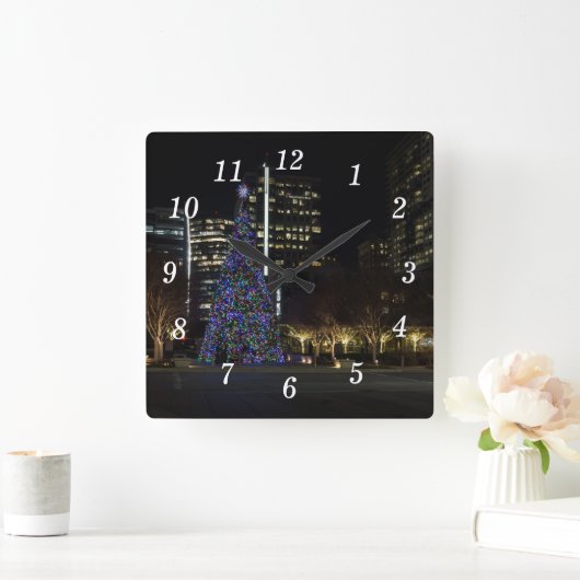 ダウンタウンダラスクリスマスウォールクロック スクエア壁時計 (ホーム)