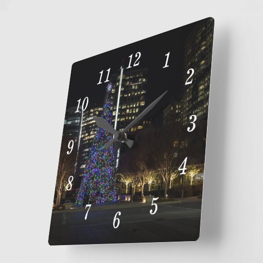 ダウンタウンダラスクリスマスウォールクロック スクエア壁時計 (傾斜)