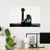 ダウンタウンダラステキサス州タワーアートポスター ポスター (ホームオフィス)