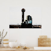 ダウンタウンダラステキサス州タワーアートポスター ポスター (キッチン)