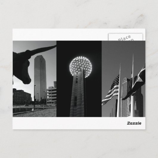 ダウンタウンダラス,テキサス州はがき ポストカード (裏面)